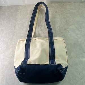 L.L. Bean Cream and Blue Boat and Tote Bag